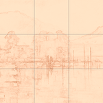 Sepia sketch with grid