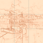 Sepia sketch with grid