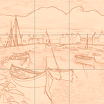 Sepia sketch with grid