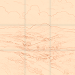 Sepia sketch with grid