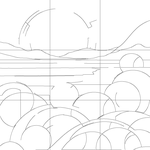 Line drawing with grid