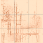 Sepia sketch with grid