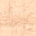 Sepia sketch with grid