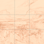 Sepia sketch with grid