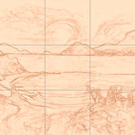 Sepia sketch with grid