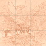 Sepia sketch with grid