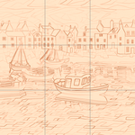 Sepia sketch with grid