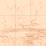 Sepia sketch with grid