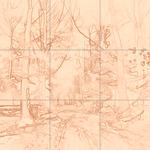 Sepia sketch with grid