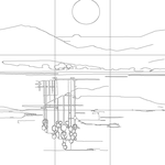 Line drawing with grid