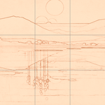 Sepia sketch with grid