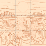 Sepia sketch with grid