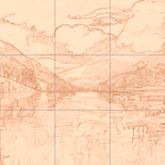 Sepia sketch with grid