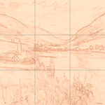 Sepia sketch with grid