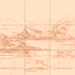 Sepia sketch with grid