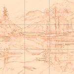 Sepia sketch with grid