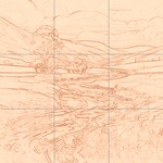 Sepia sketch with grid