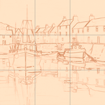 Sepia sketch with grid