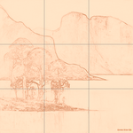 Sepia sketch with grid