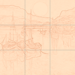 Sepia sketch with grid