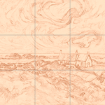 Sepia sketch with grid