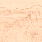 Sepia sketch with grid