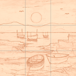 Sepia sketch with grid