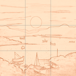 Sepia sketch with grid