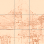 Sepia sketch with grid