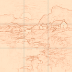 Sepia sketch with grid