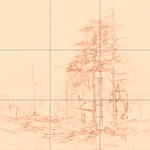 Sepia sketch with grid