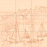 Sepia sketch with grid