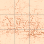 Sepia sketch with grid