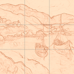 Sepia sketch with grid