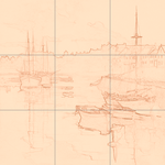 Sepia sketch with grid