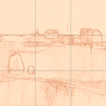 Sepia sketch with grid