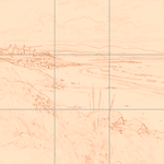 Sepia sketch with grid