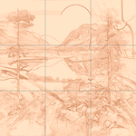 Sepia sketch with grid