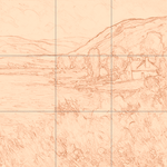 Sepia sketch with grid