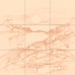 Sepia sketch with grid