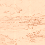 Sepia sketch with grid