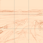 Sepia sketch with grid