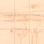 Sepia sketch with grid