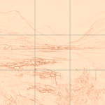 Sepia sketch with grid