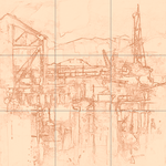 Sepia sketch with grid