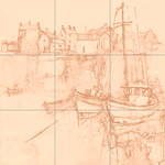 Sepia sketch with grid