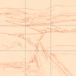 Sepia sketch with grid