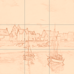 Sepia sketch with grid