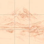 Sepia sketch with grid