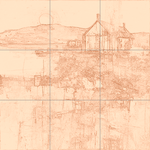 Sepia sketch with grid